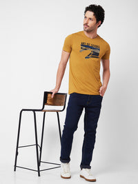 SPYKAR Typography Printed Round Neck Slim Fit Casual T-shirt