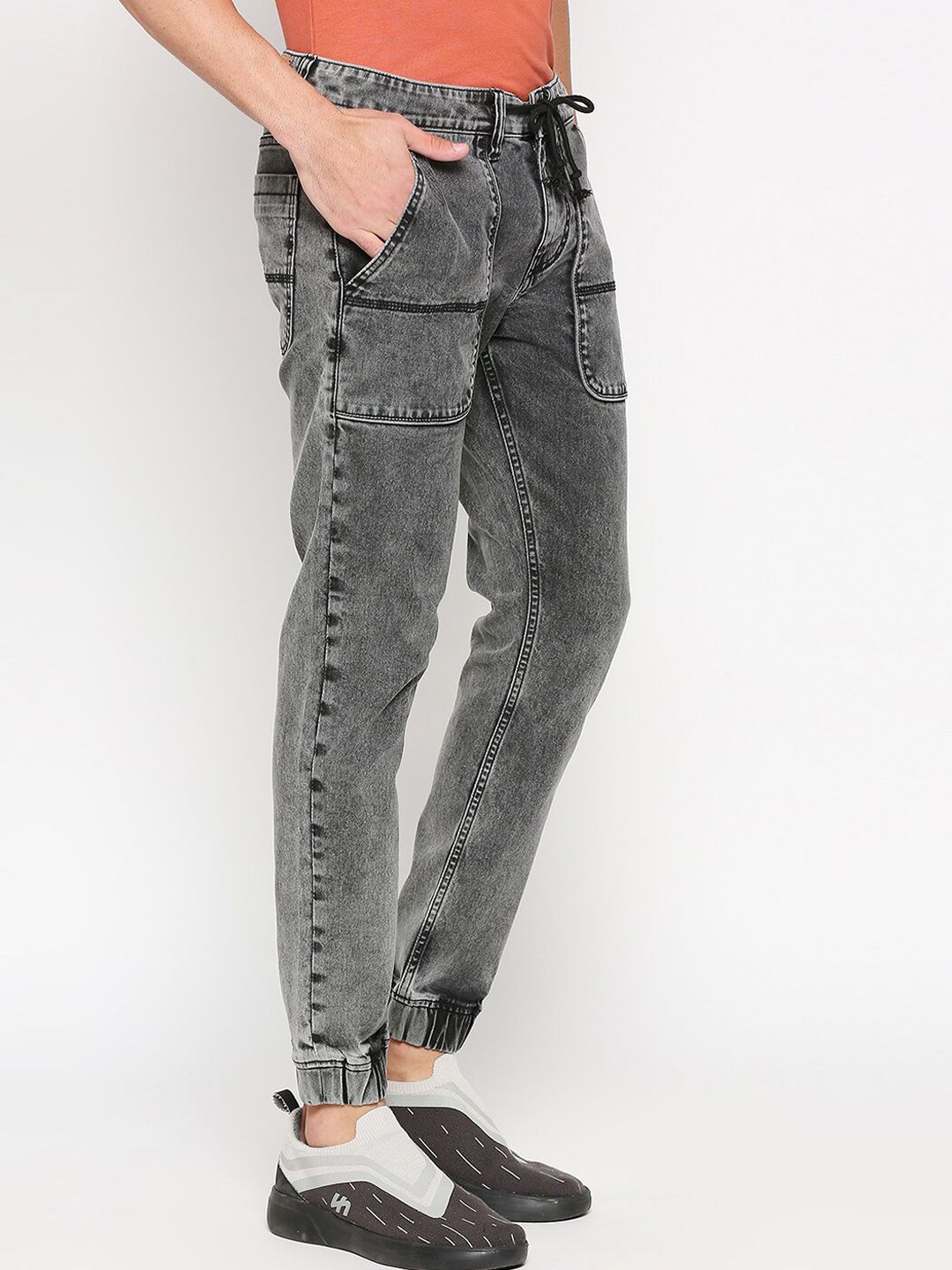 Being Human Men Mid-Rise Clean Look Heavy Fade Denim Jogger