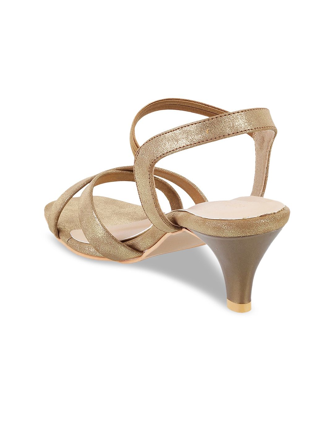 Mochi Women Gold-Toned Solid Heels