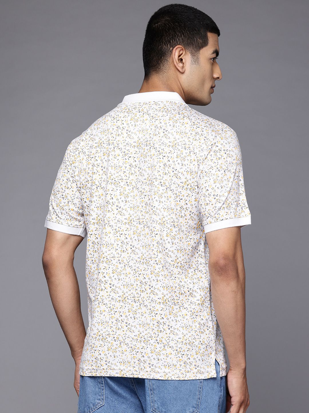 Raymond Printed Polo Collar Pure Cotton Slim Fit T-shirt