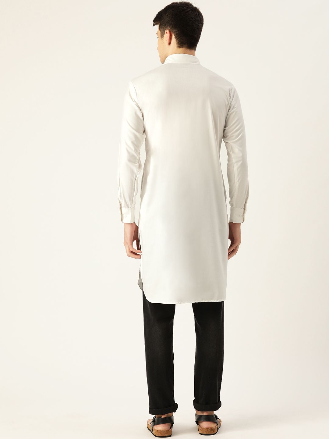 SOJANYA Lelaki Putih Solid Pathani Kurta