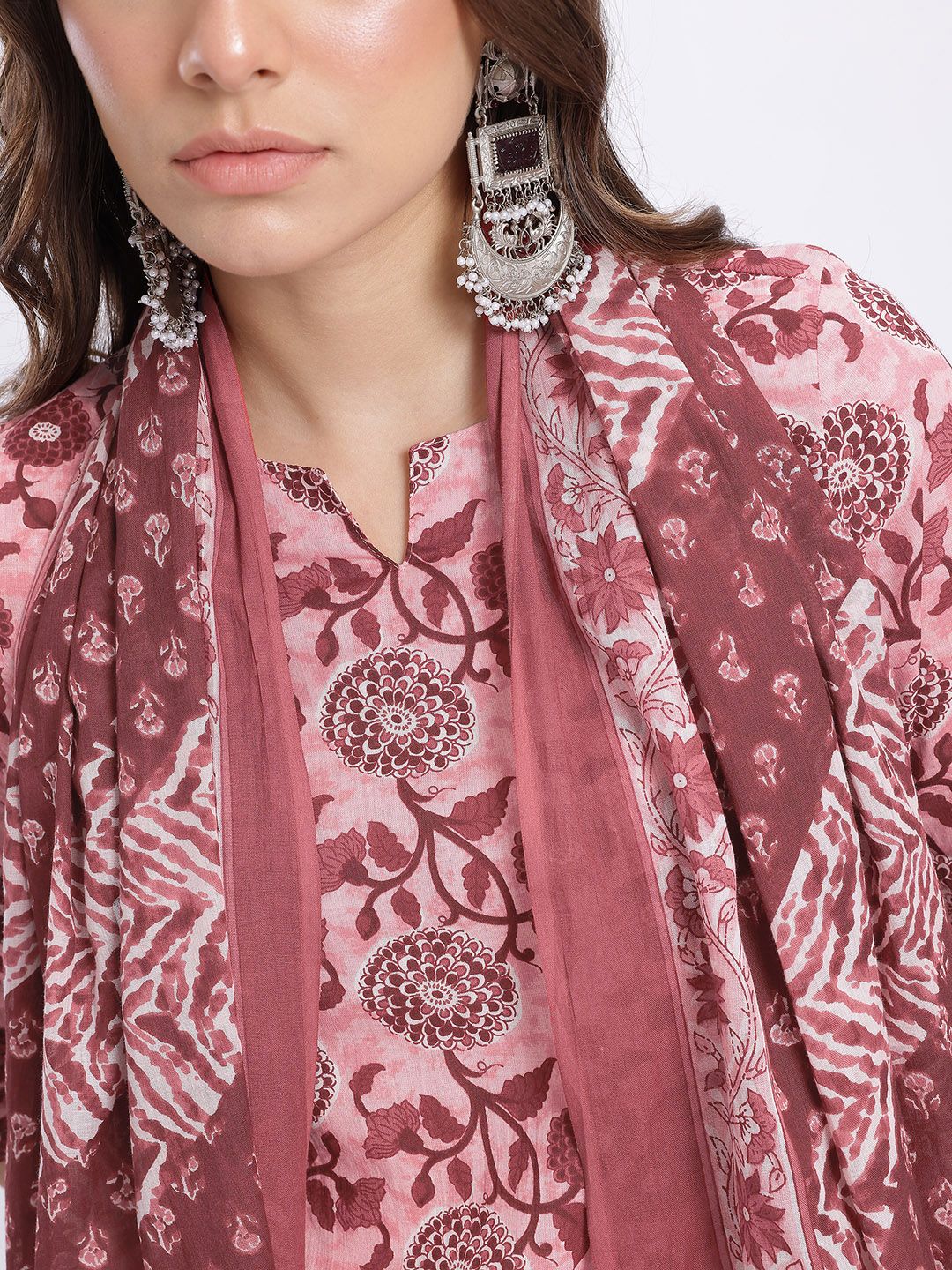 Anouk Ethnic Motifs Print Kurta with Trousers & With Dupatta