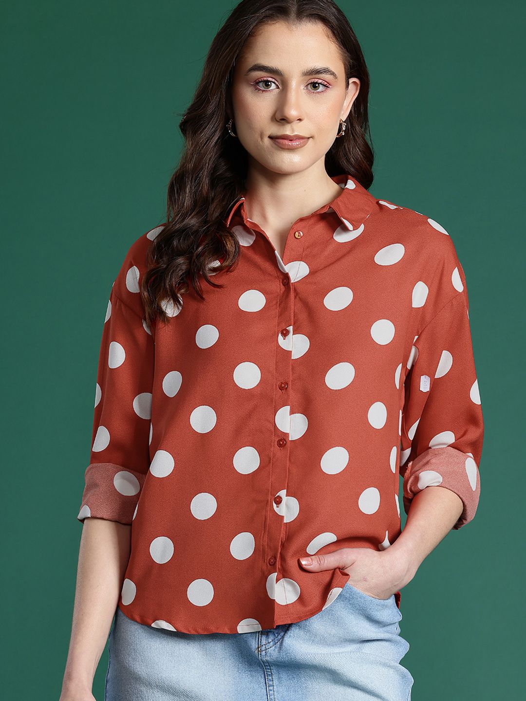 DressBerry Women Polka Dot Print Casual Shirt
