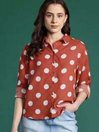 DressBerry Women Polka Dot Print Casual Shirt