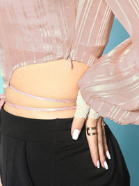 STREET 9 Women Pretty Pink Horizontal Striped Top