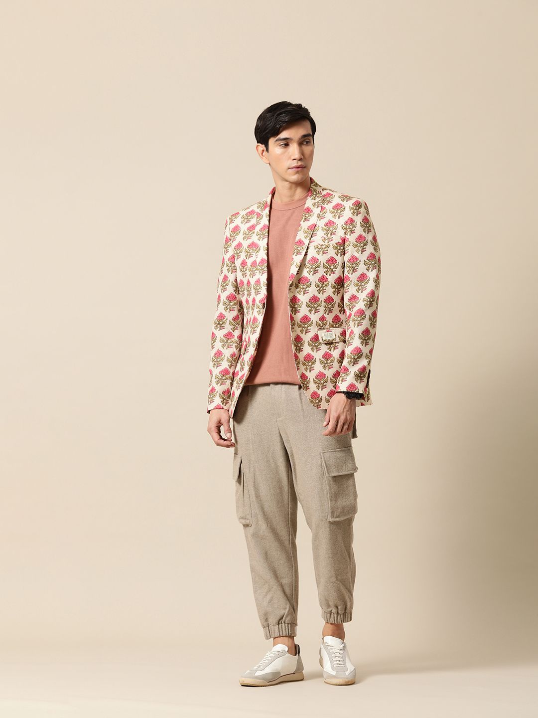 Mr. Bowerbird Tailored-Fit Floral Printed Single Breasted Casual Blazer
