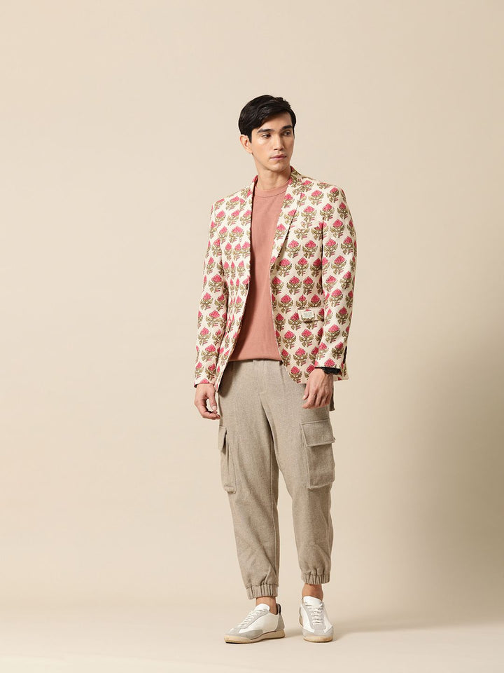 Mr. Bowerbird Tailored-Fit Floral Printed Single Breasted Casual Blazer