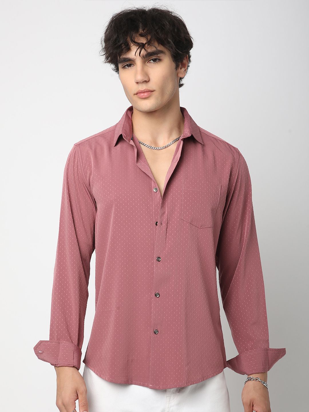 VASTRADO Men Classic Slim Fit Opaque Casual Shirt