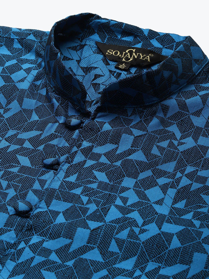 SOJANYA Men Silk Blend Woven Design Kurta