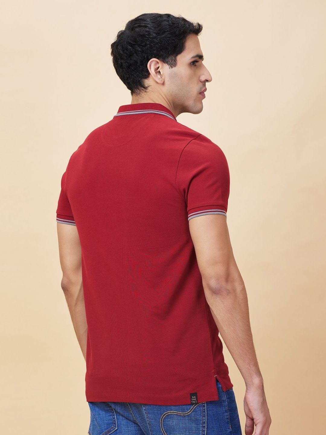 Being Human Men Solid Polo Collar Cotton T-shirt