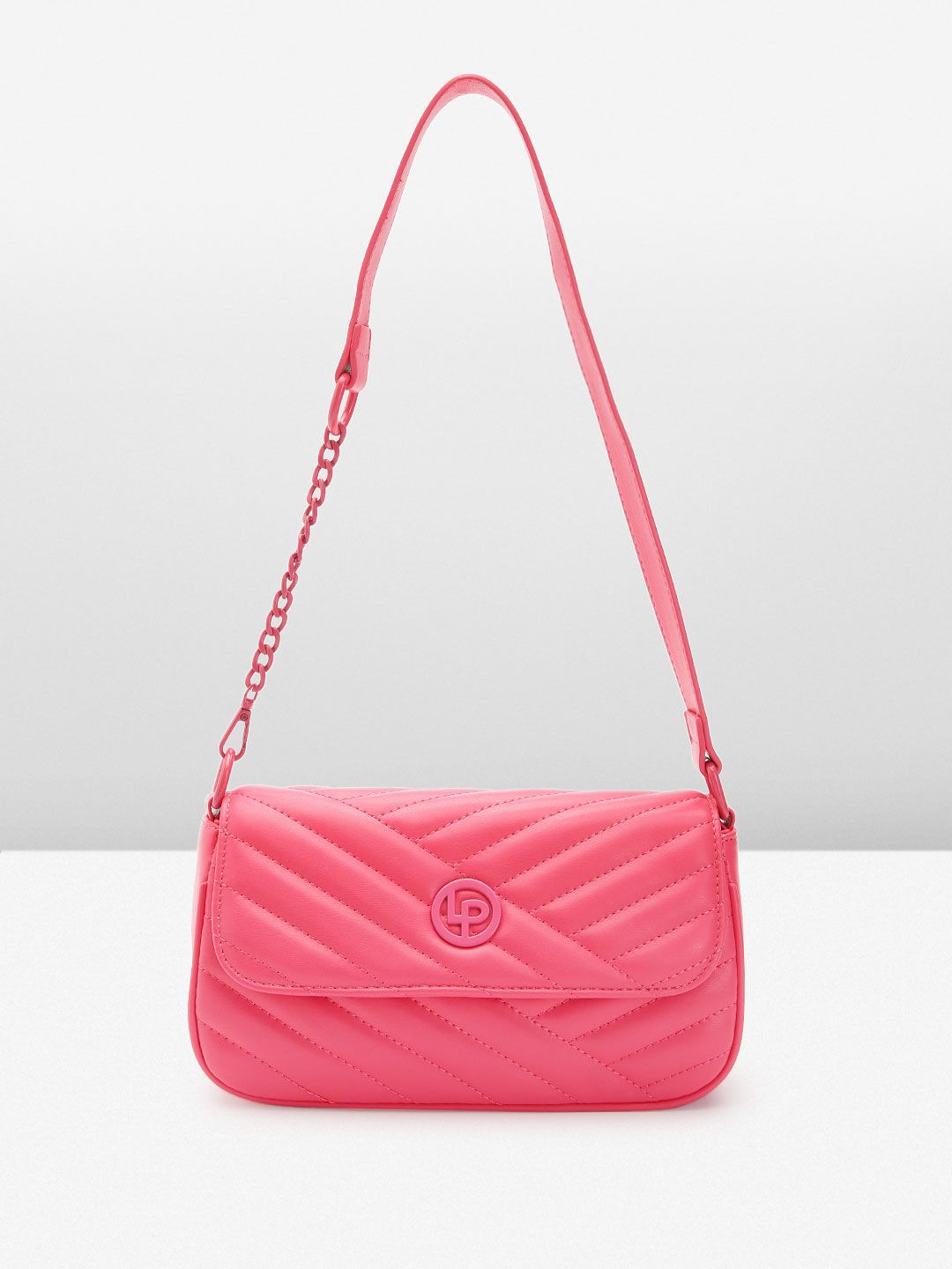 Lino Perros Structured Shoulder Bag with Quilted Detail