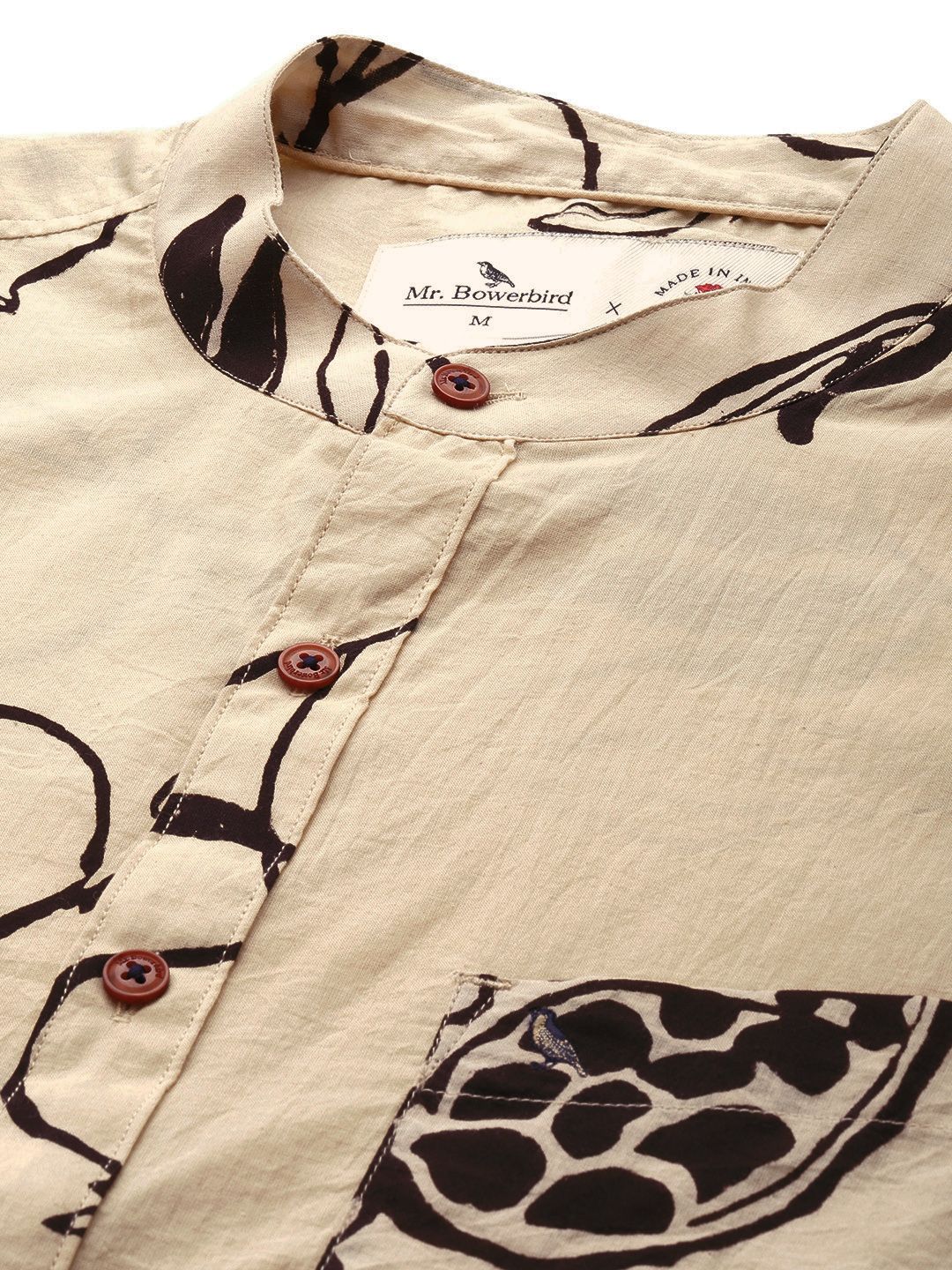 Mr Bowerbird Pure Cotton Tailored Fit Hand Block Printed Casual Shirt