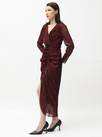 RAREISM Embellished V-Neck Midi Sheath Dress