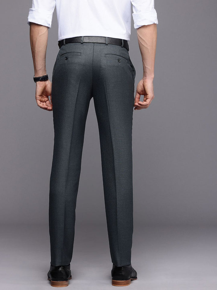 Raymond Men Self Design Textured Slim Fit Formal Trousers