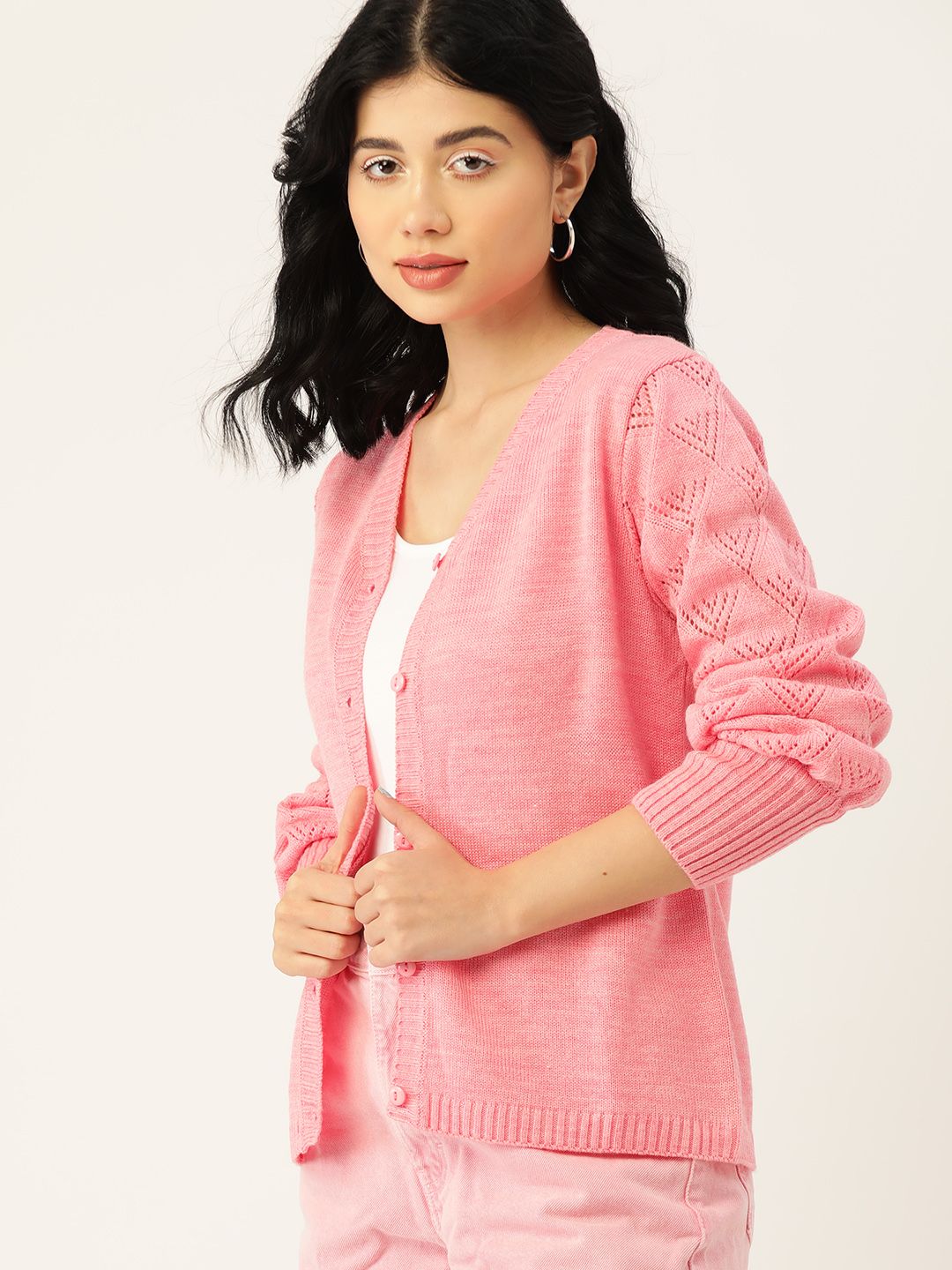 DressBerry Women Pink Cardigan