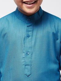 SOJANYA Boys Blue Solid Kurta