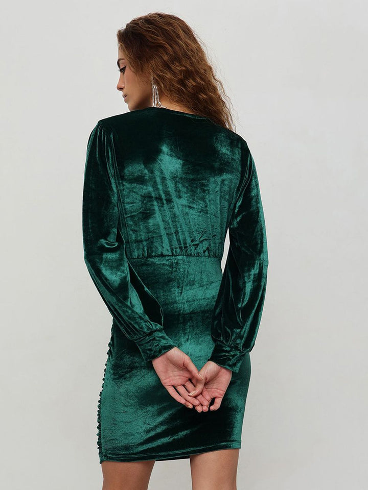 STREET 9 Cowl Neck Velvet A-Line Dress