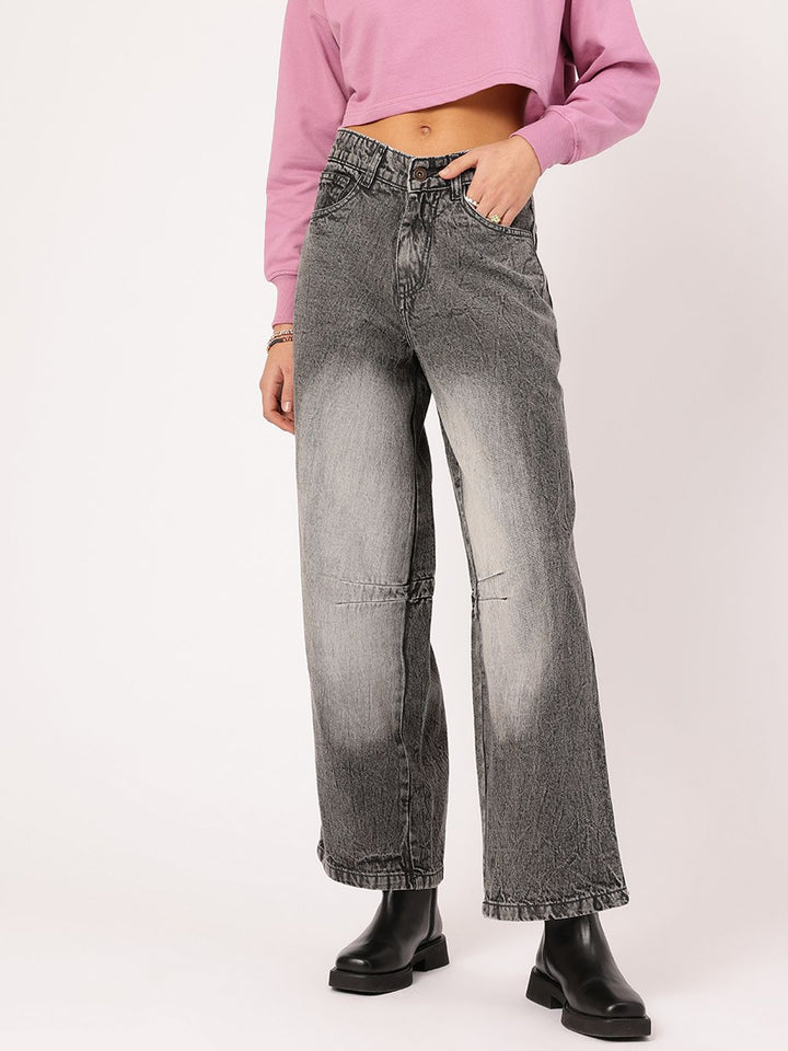 DressBerry Women Modern Classics Faded Baggy jeans