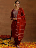 Libas Floral Embroidered Regular Sequinned Kurta With Salwar & Dupatta