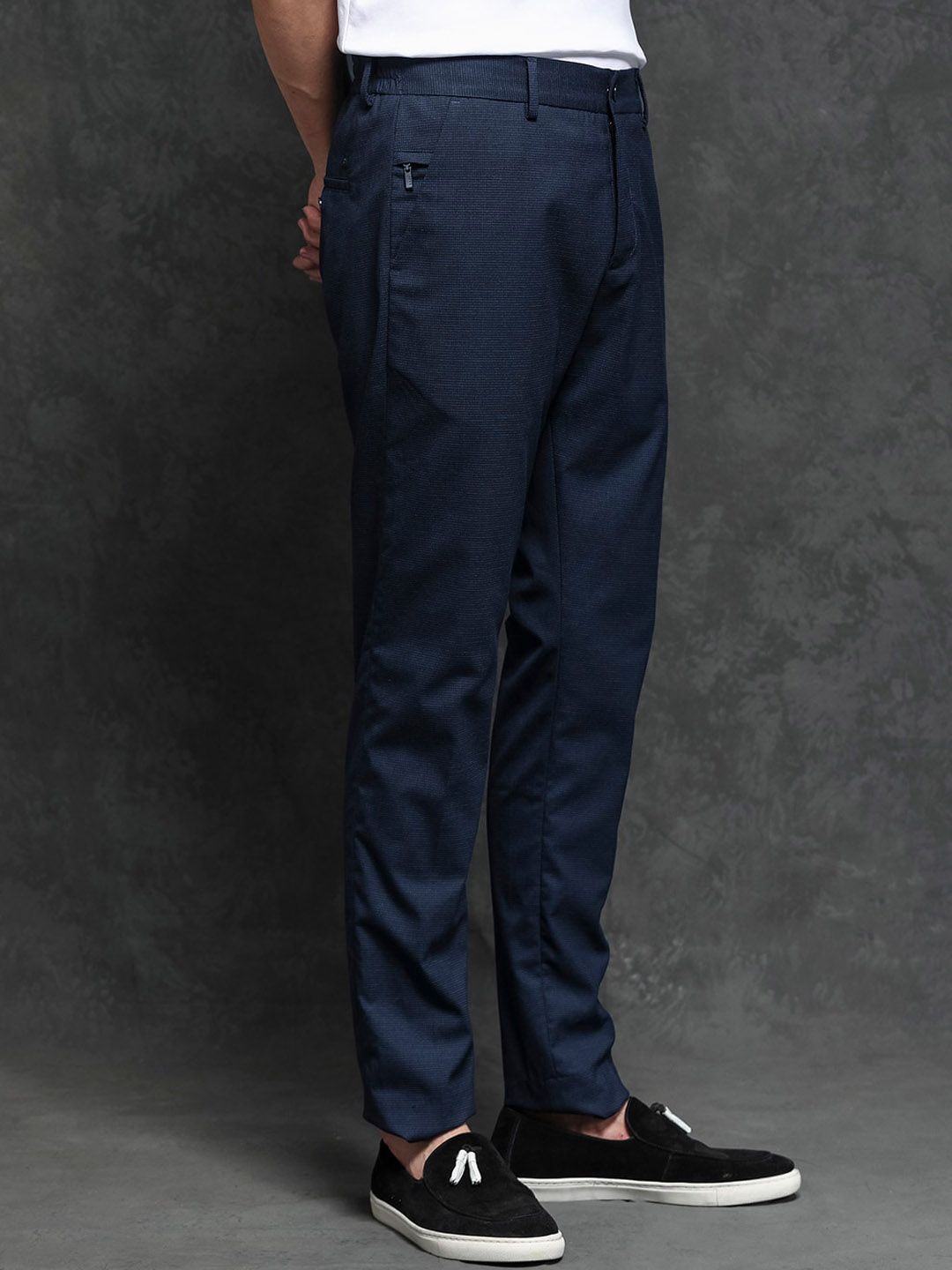 RARE RABBIT Men Microl Mid-Rise Regular Fit Casual Trouser