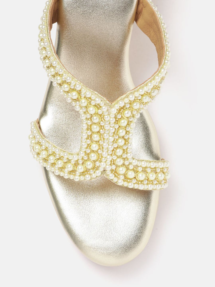House of Pataudi Ethnic Embellished Wedge Heels