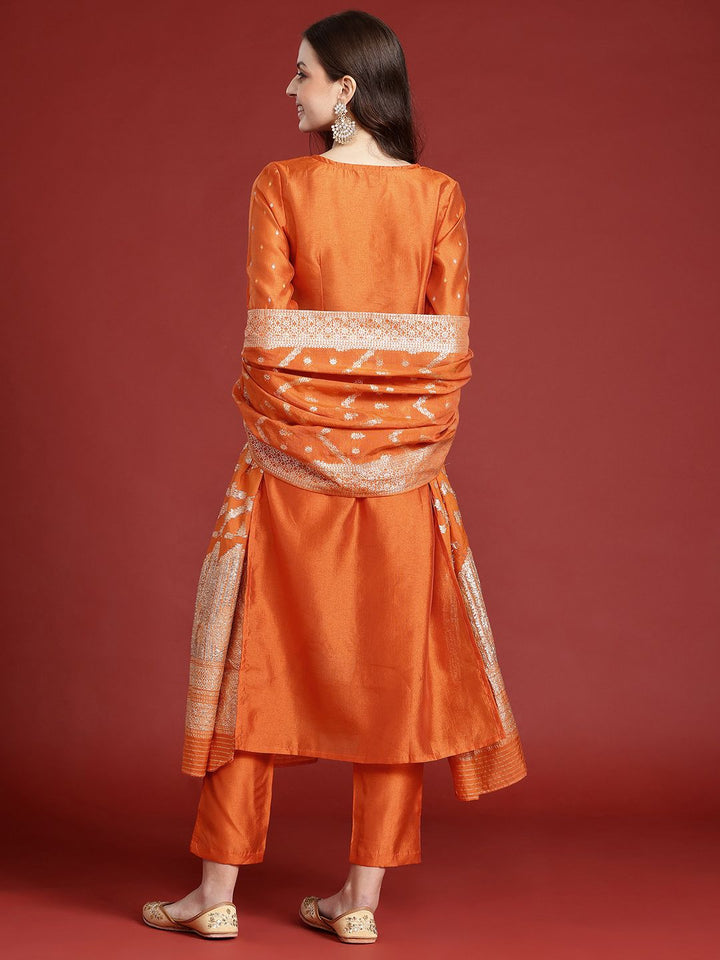 Anouk Ethnic Motifs Print Gotta Patti Kurta Set