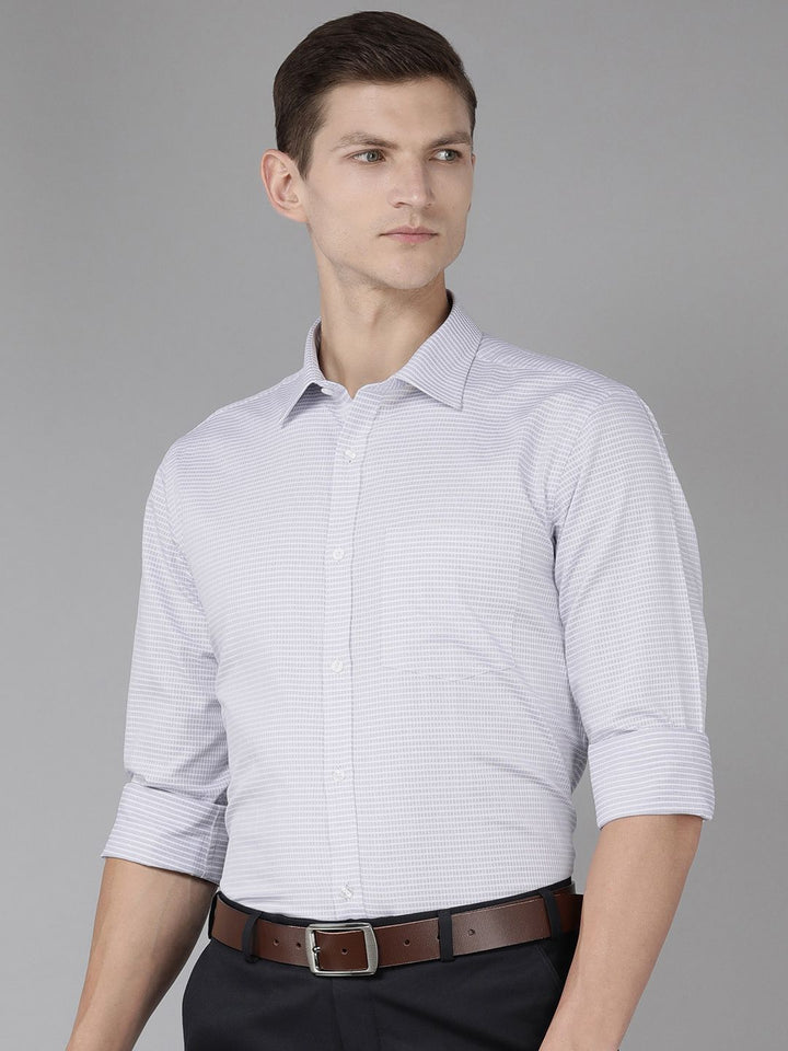 Park Avenue Slim Fit Self-Checked Pure Cotton Formal Shirt