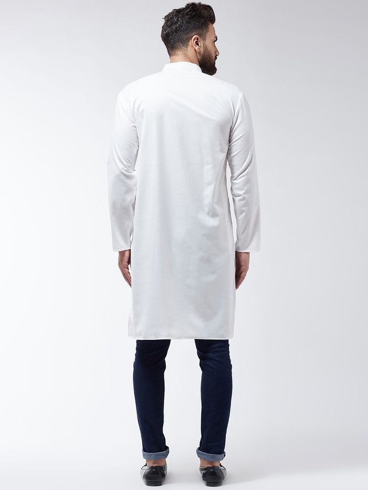 SOJANYA Lelaki Off-White Solid Kurta Lurus