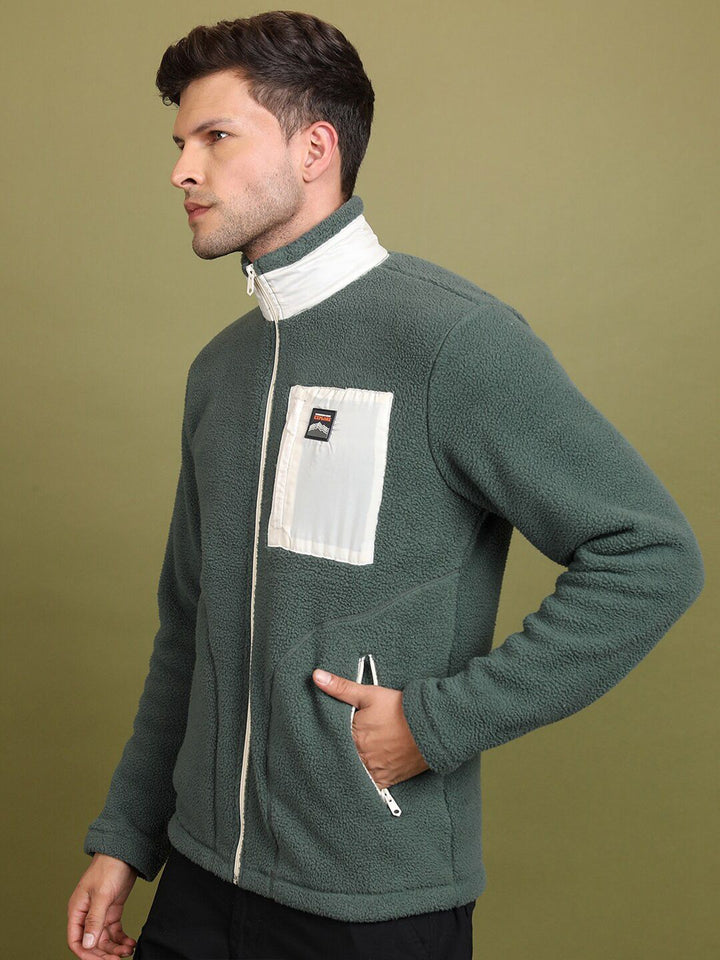 HIGHLANDER Mock Collar Front-Open Sweatshirt