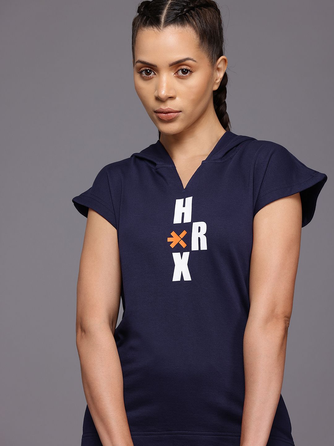 HRX by Hrithik Roshan Printed Hooded Training Sweatshirt