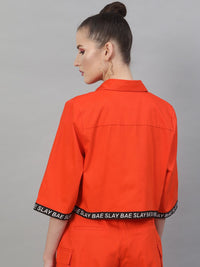 STREET 9 Women Orange Solid Lightweight Tailored Jacket