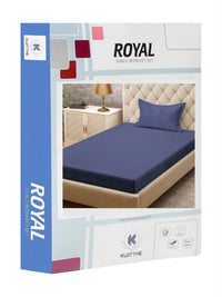 KLOTTHE Blue 300TC Single Bedsheet & Pillow Cover