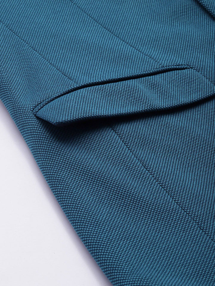 Park Avenue Self Design Textured Super Slim Fit Single Breasted Formal Blazer
