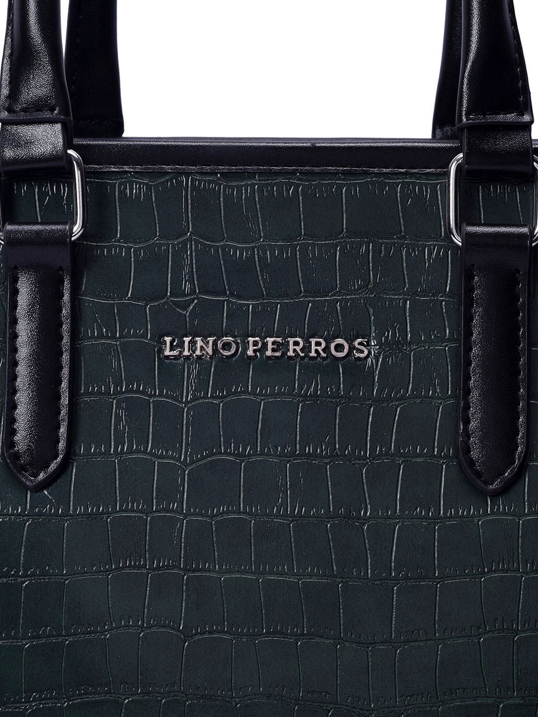 Lino Perros Croc Textured Structured Handheld Bag