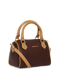 Berrylush Brown Structured Handheld Bag