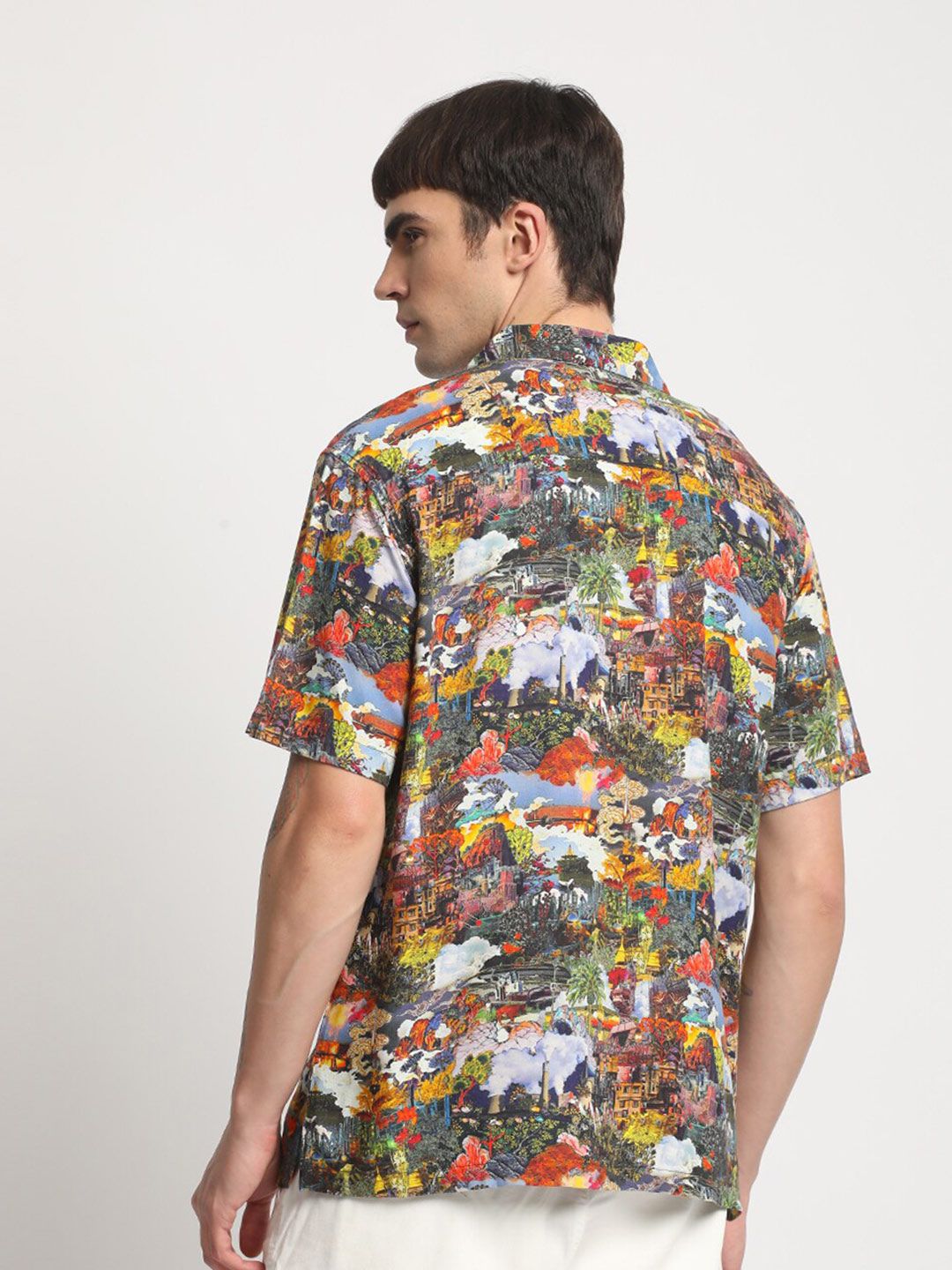 THE BEAR HOUSE Floral Printed Cotton Casual Shirt