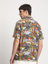 THE BEAR HOUSE Floral Printed Cotton Casual Shirt