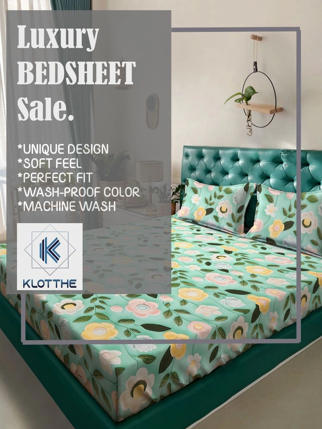 Moda Rapido X KLOTTHE Green & Pink Floral 300 TC King Bedsheet with 2 Pillow Covers