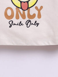 Happy Faces Girls Graphic Print Pure Cotton T-shirt