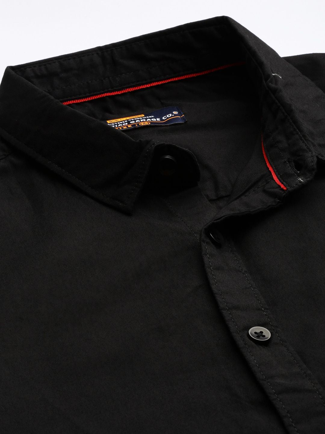 The Indian Garage Co Men Black Comfort Cotton Casual Shirt
