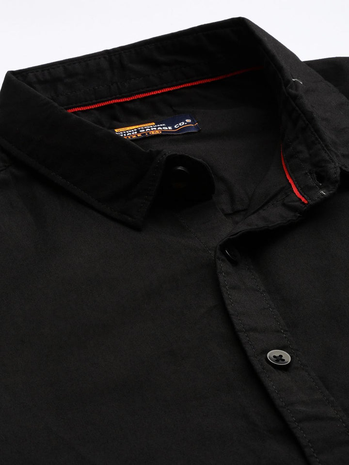 The Indian Garage Co Men Black Comfort Cotton Casual Shirt