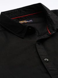 The Indian Garage Co Men Black Comfort Cotton Casual Shirt