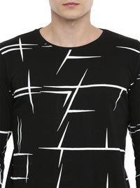 ADRO Men Abstract Printed Round Neck T-shirt