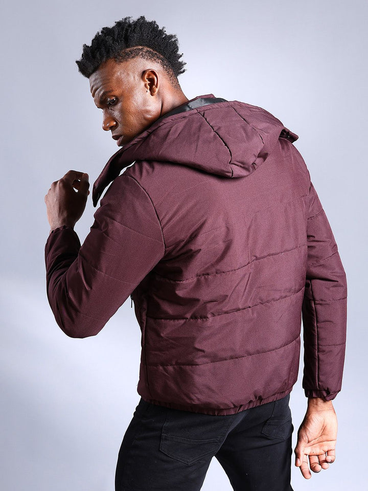 The Indian Garage Co Men Zip-Front Bomber Jacket with Detachable Hood