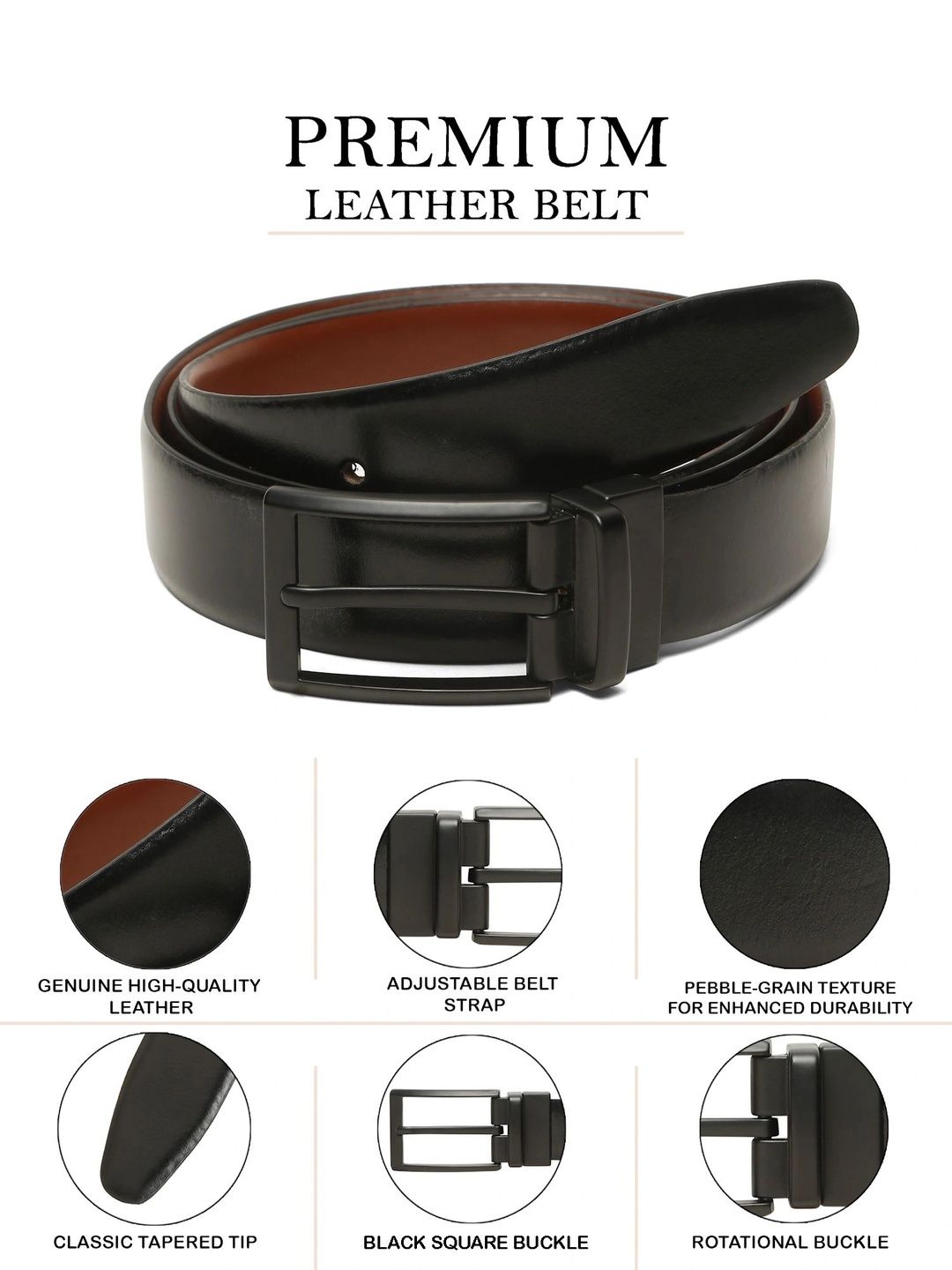 Teakwood Leathers Men Leather Reversible Formal Belt