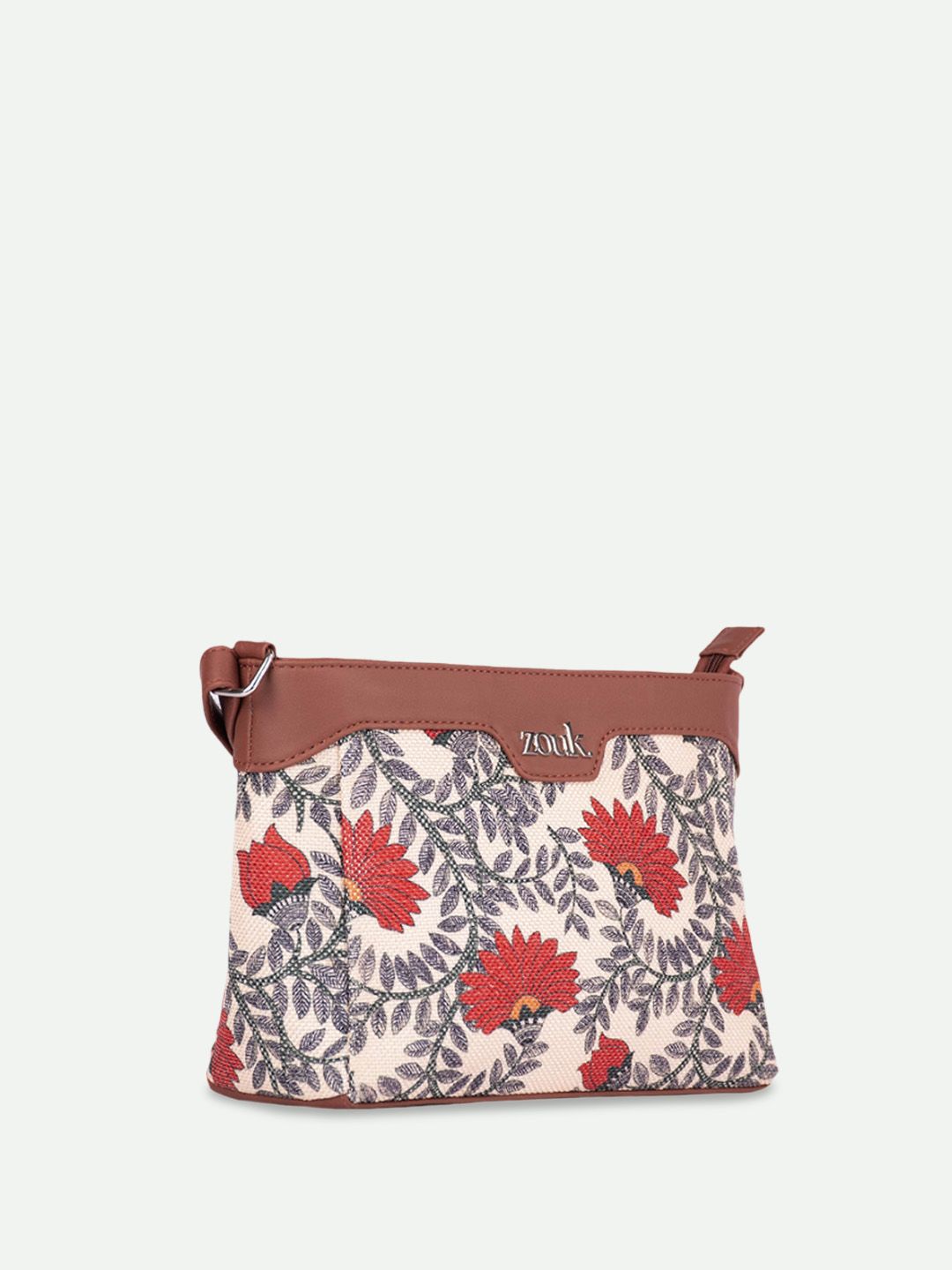 ZOUK Floral Printed Structured Sling Bag