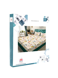 Myntra Elegant Homes Watak Kartun Berwarna Krim 300 TC Cadar Katil King dengan 2 Sarung Bantal