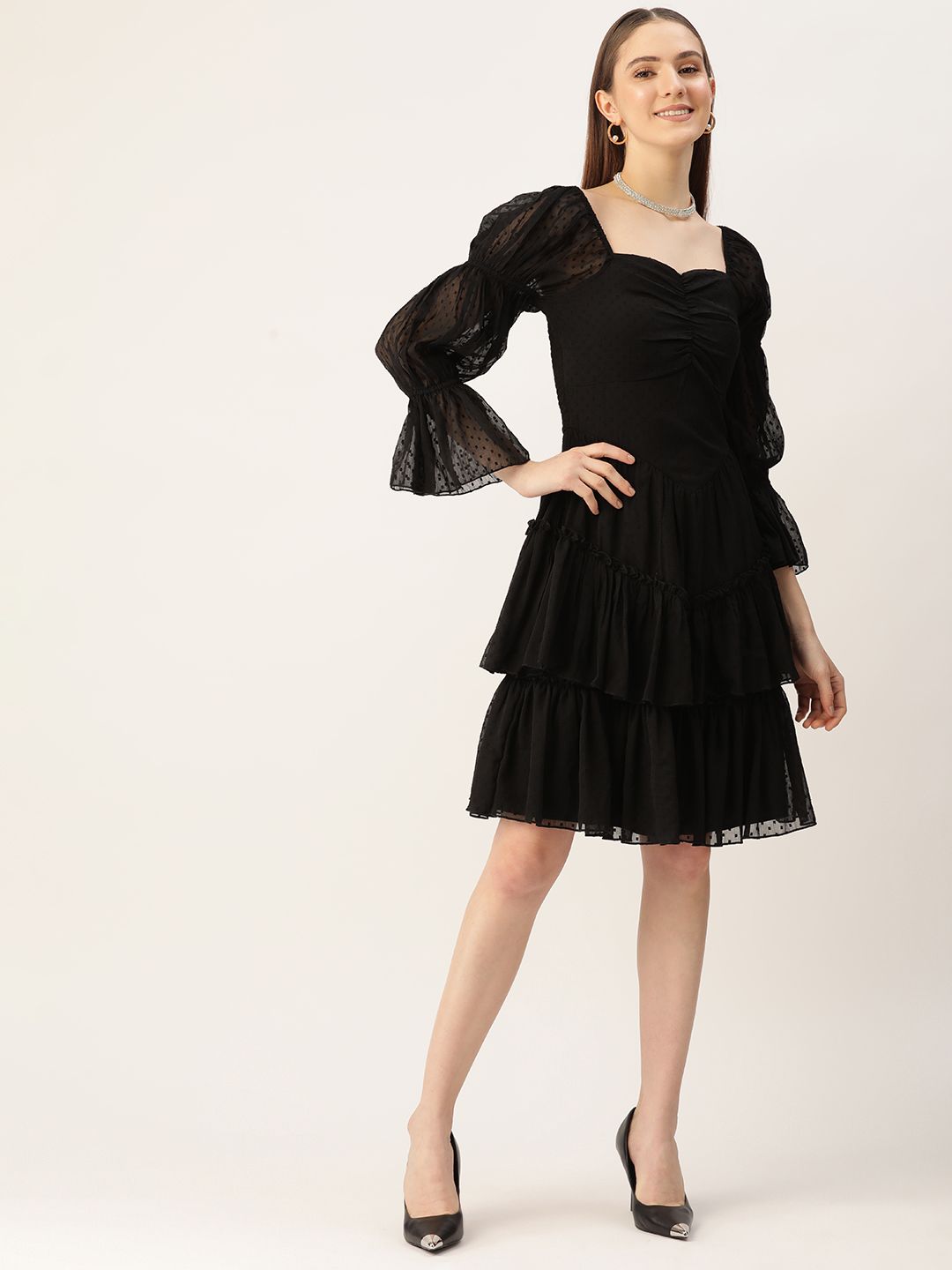 Antheaa Chiffon A-Line Dress
