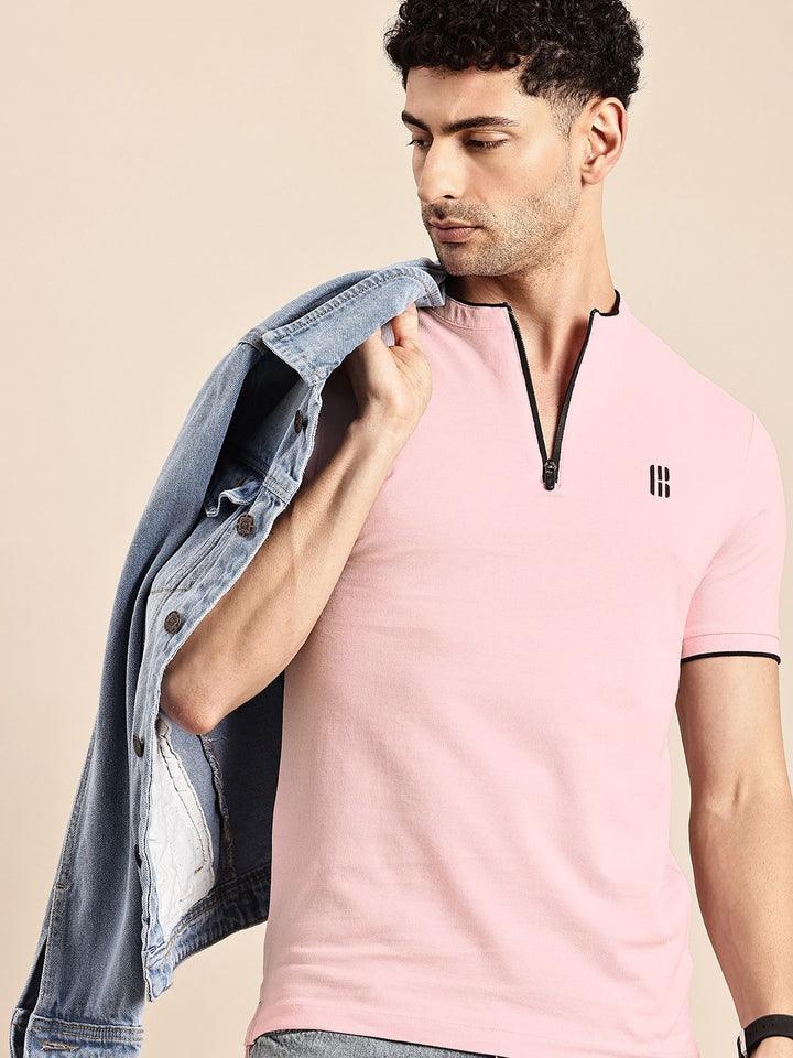 Being Human Mock Collar Pure Cotton T-shirt
