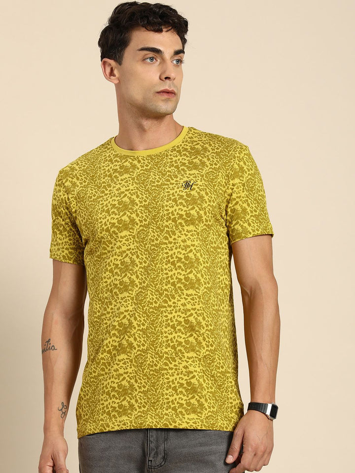 Being Human Pure Cotton Abstract Printed T-shirt
